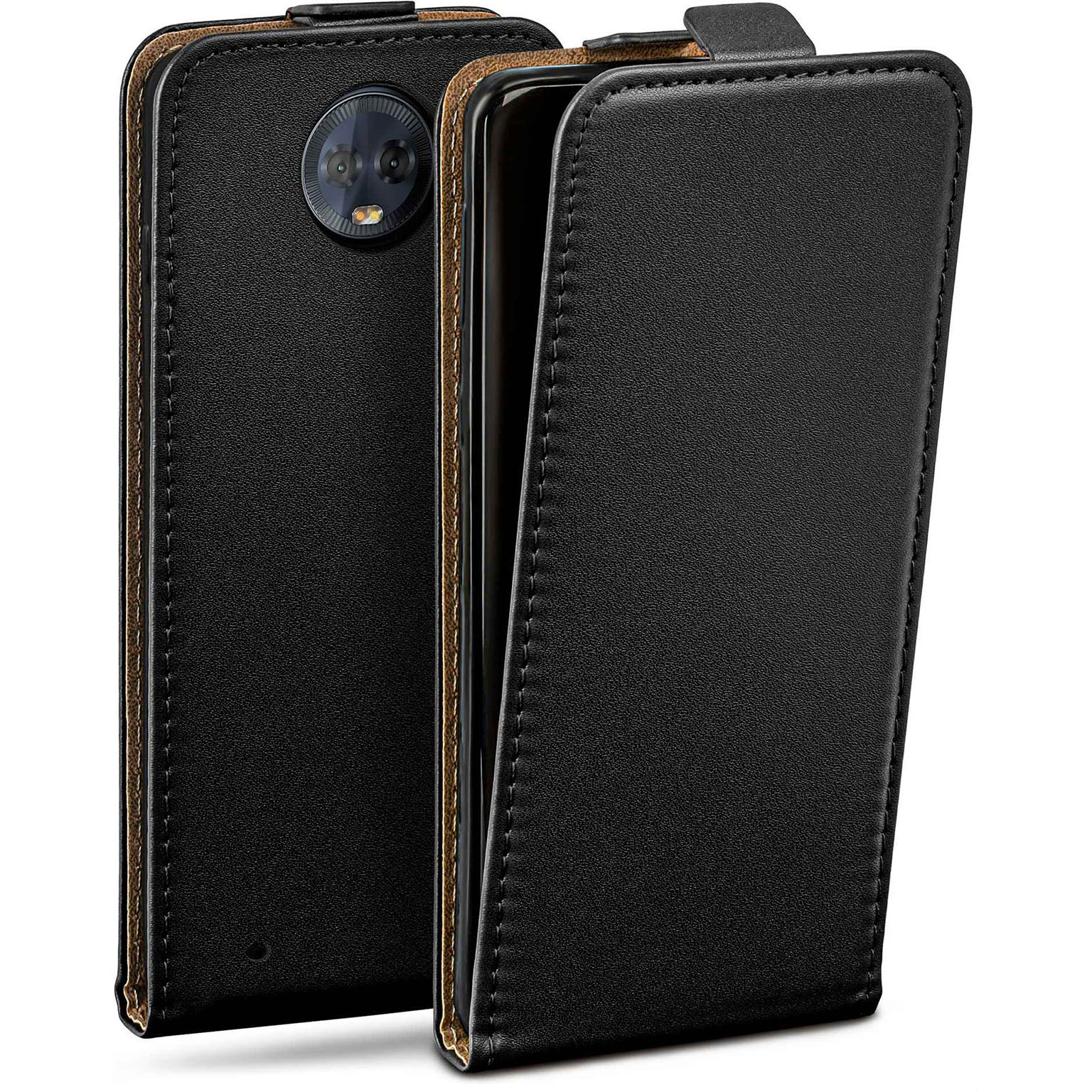 moex Flip Case Motorola Moto G6 Plus Klapphülle Leder Optik – undefined