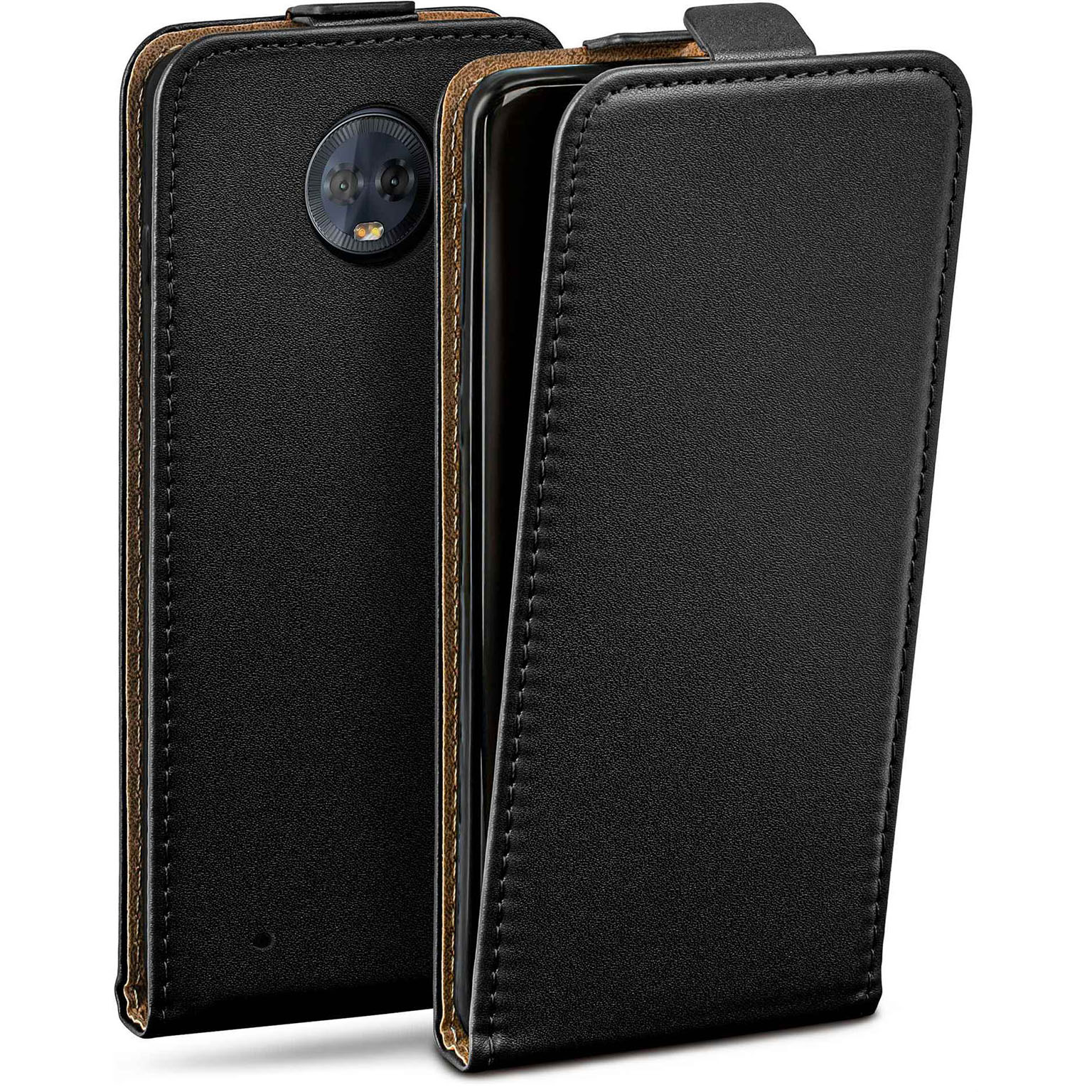moex Flip Case Motorola Moto G6 Klapphülle Leder Optik – undefined