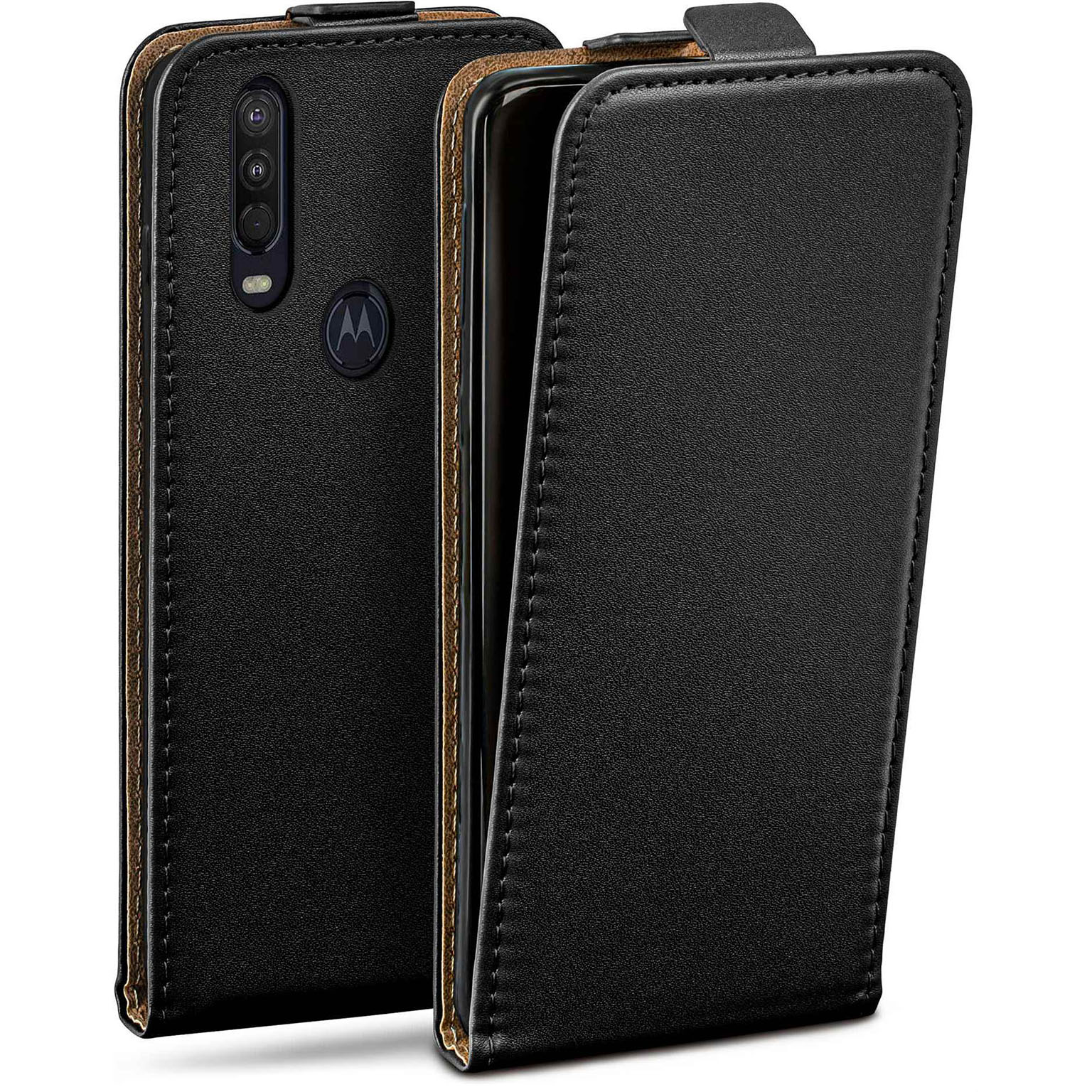 moex Flip Case Motorola One Action Klapphülle Leder Optik – Weiteres Produktbild 1 moex Flip Case Motorola One Action Klapphülle Leder Optik – Weiteres Produktbild 1