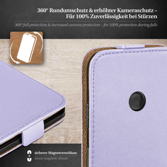 moex Flip Case Nokia Lumia 525 Klapphülle Leder Optik – Weiteres Produktbild 3