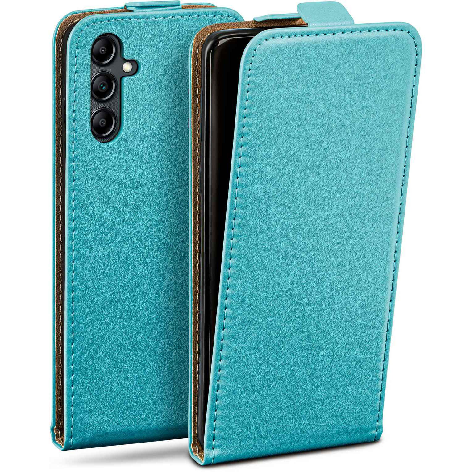 moex Flip Case Samsung Galaxy A14 (4G) Klapphülle Leder Optik – Weiteres Produktbild 1