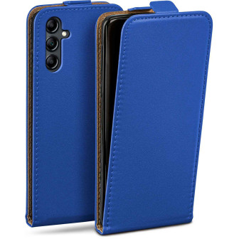 moex moex Flip Case Samsung Galaxy A14 5G Klapphülle Leder Optik – Royal-Blue
