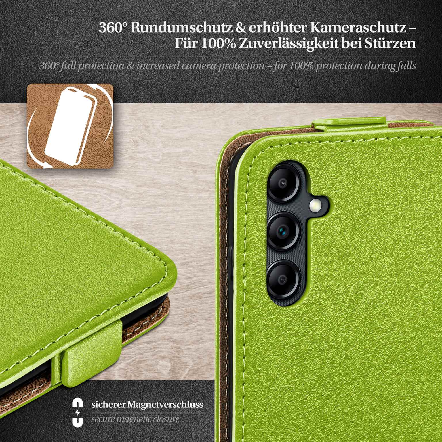 moex Flip Case Samsung Galaxy A14 5G Klapphülle Leder Optik – Weiteres Produktbild 3 moex Flip Case Samsung Galaxy A14 5G Klapphülle Leder Optik – Weiteres Produktbild 3