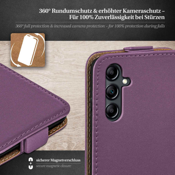 moex Flip Case Samsung Galaxy A14 5G Klapphülle Leder Optik – Weiteres Produktbild 3