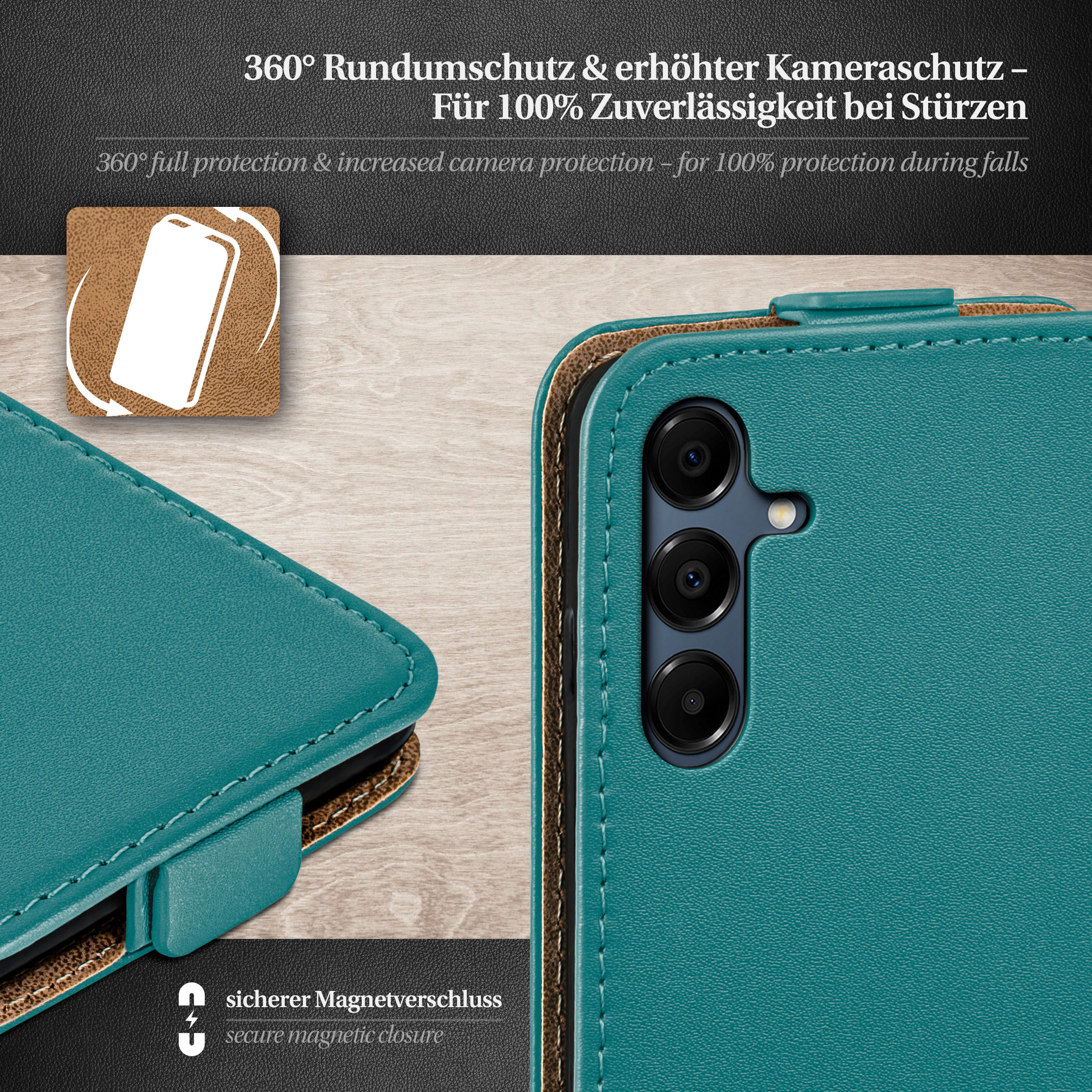 moex Flip Case Samsung Galaxy A16 5G Klapphülle Leder Optik – Weiteres Produktbild 3 moex Flip Case Samsung Galaxy A16 5G Klapphülle Leder Optik – Weiteres Produktbild 3