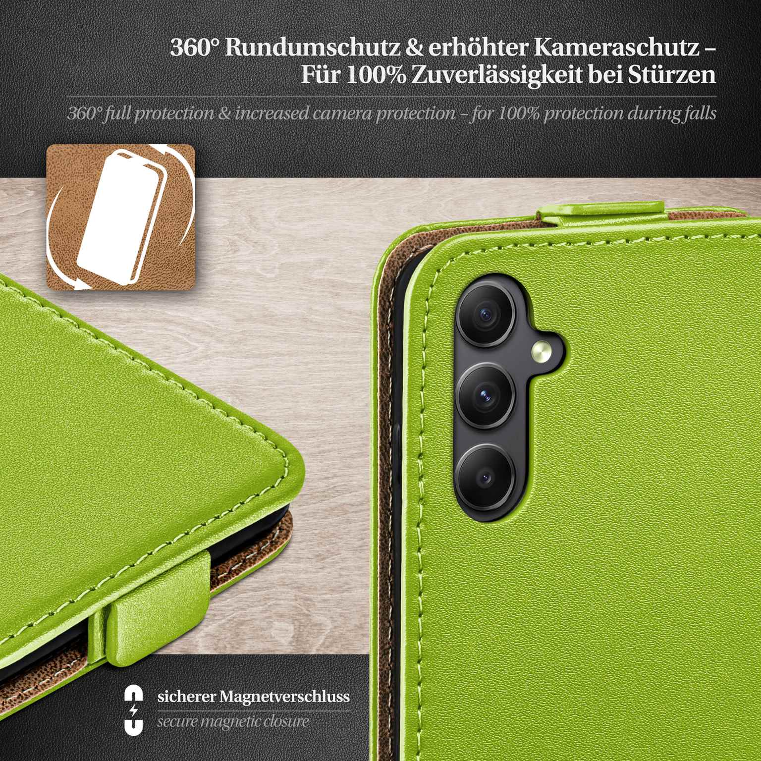 moex Flip Case Samsung Galaxy A34 5G Klapphülle Leder Optik – Weiteres Produktbild 3