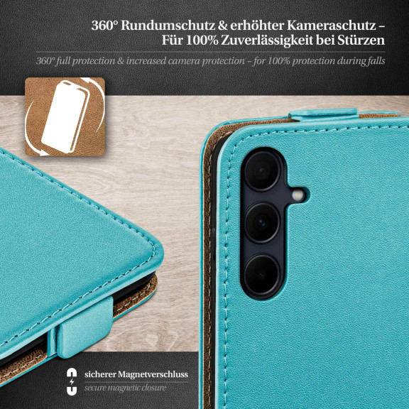 moex Flip Case Samsung Galaxy A35 5G Klapphülle Leder Optik – Weiteres Produktbild 3