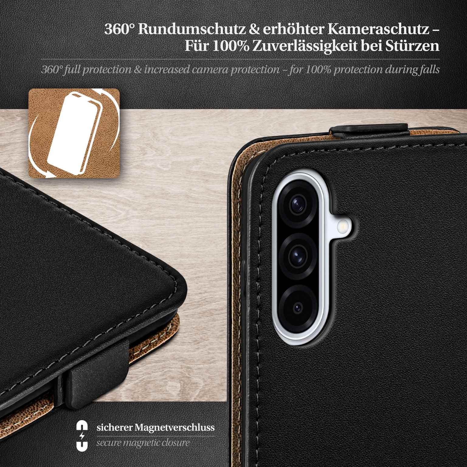 moex Flip Case Samsung Galaxy A36 5G Klapphülle Leder Optik – Weiteres Produktbild 3 moex Flip Case Samsung Galaxy A36 5G Klapphülle Leder Optik – Weiteres Produktbild 3