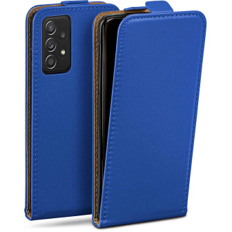 moex Flip Case Samsung Galaxy A52s 5G Klapphülle Leder Optik – Royal-Blue