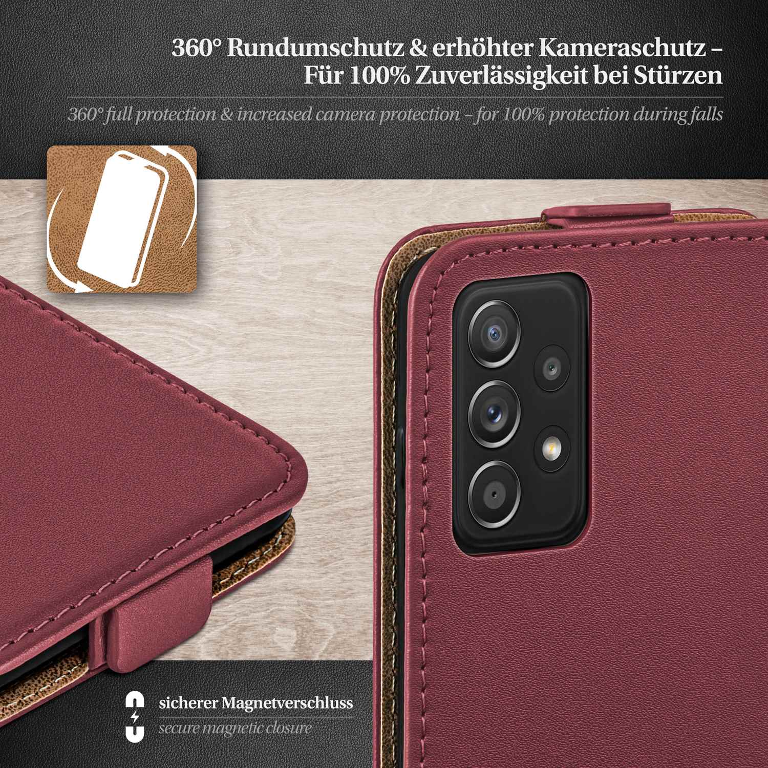 moex Flip Case Samsung Galaxy A52s 5G Klapphülle Leder Optik – Weiteres Produktbild 3 moex Flip Case Samsung Galaxy A52s 5G Klapphülle Leder Optik – Weiteres Produktbild 3