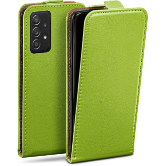 moex Flip Case Samsung Galaxy A52s 5G Klapphülle Leder Optik – Lime-Green