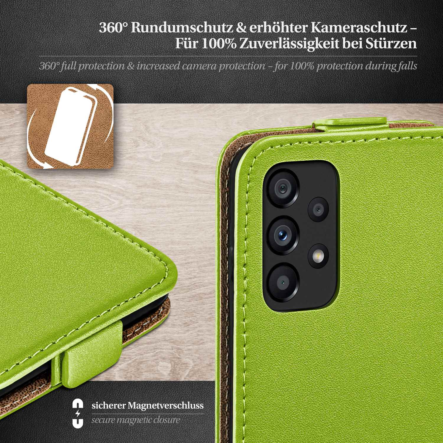 moex Flip Case Samsung Galaxy A53 5G Klapphülle Leder Optik – Weiteres Produktbild 3