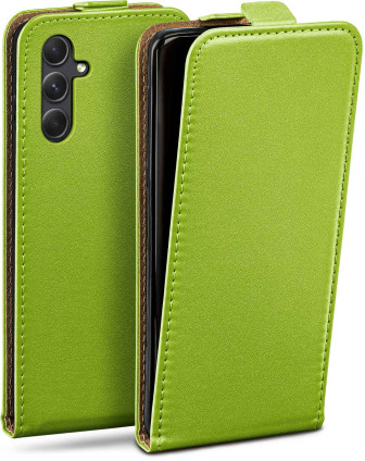 moex moex Flip Case Samsung Galaxy A54 5G Klapphülle Leder Optik – Lime-Green