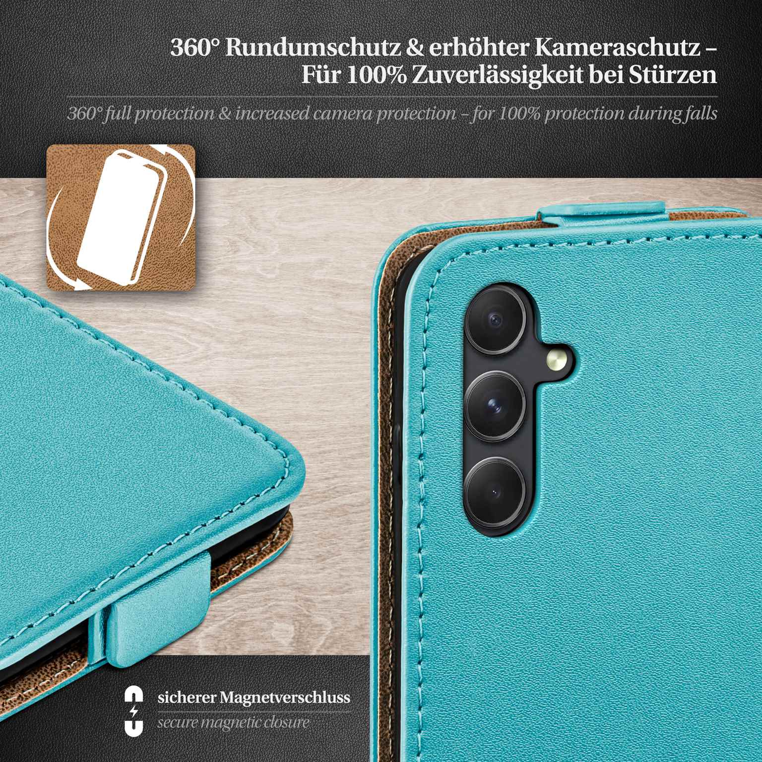 moex Flip Case Samsung Galaxy A54 5G Klapphülle Leder Optik – Weiteres Produktbild 3 moex Flip Case Samsung Galaxy A54 5G Klapphülle Leder Optik – Weiteres Produktbild 3