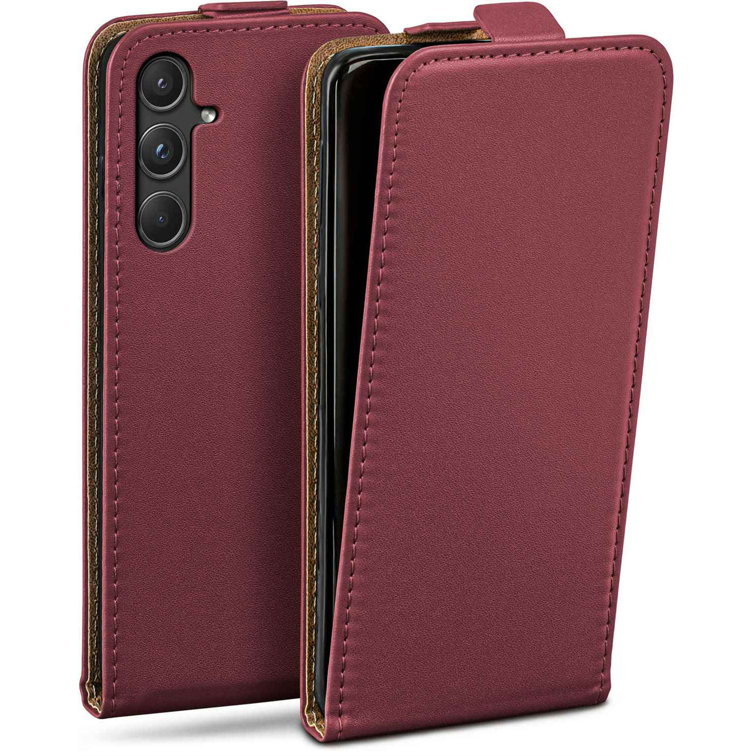 moex Flip Case Samsung Galaxy A55 5G Klapphülle Leder Optik – Weiteres Produktbild 1