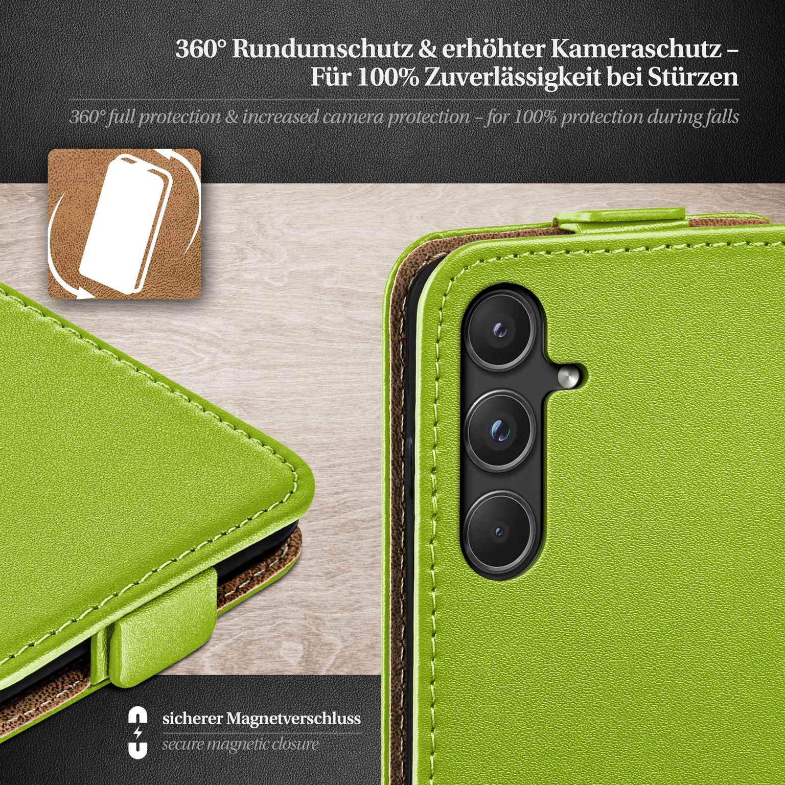 moex Flip Case Samsung Galaxy A55 5G Klapphülle Leder Optik – Weiteres Produktbild 3 moex Flip Case Samsung Galaxy A55 5G Klapphülle Leder Optik – Weiteres Produktbild 3