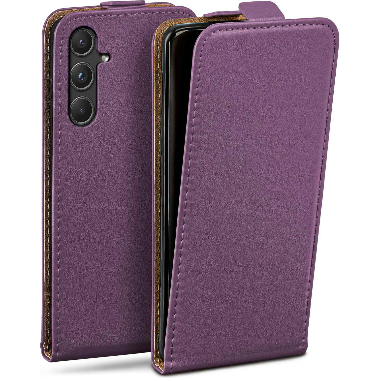 moex Flip Case Samsung Galaxy A55 5G Klapphülle Leder Optik – Weiteres Produktbild 1