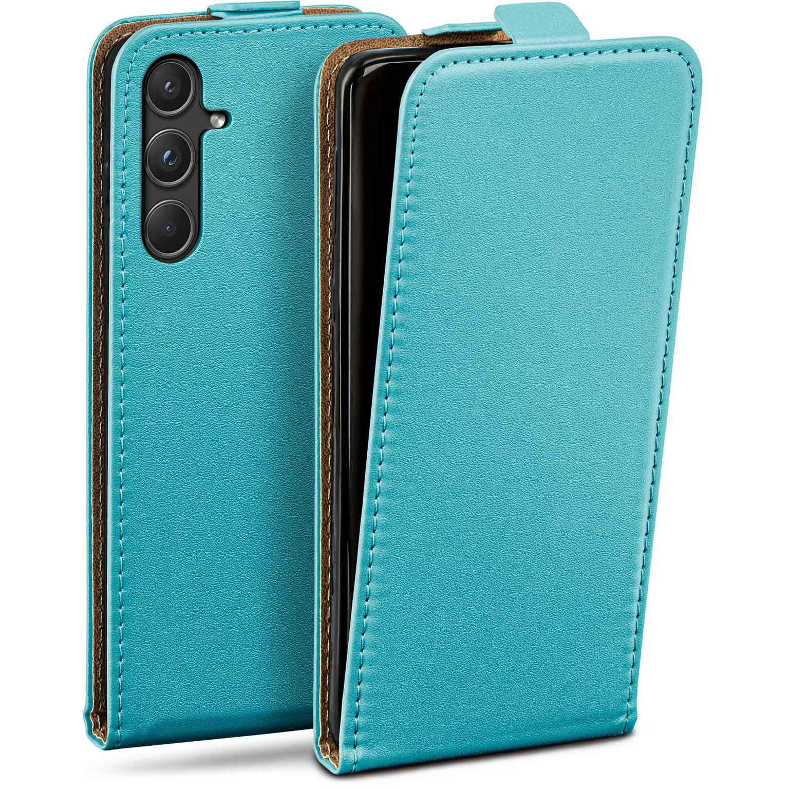 moex Flip Case Samsung Galaxy A55 5G Klapphülle Leder Optik – Weiteres Produktbild 1