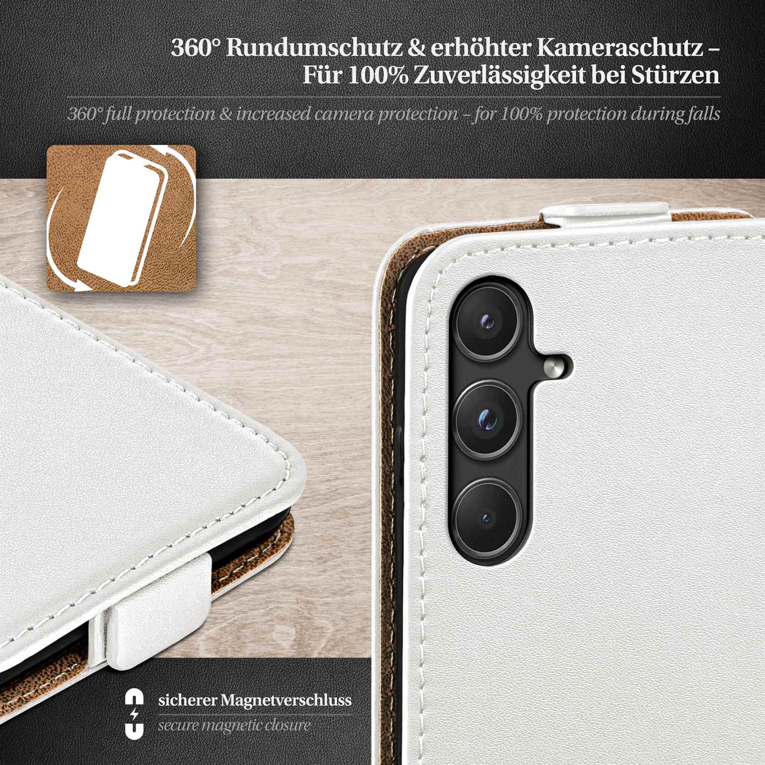 moex Flip Case Samsung Galaxy A55 5G Klapphülle Leder Optik – Weiteres Produktbild 3 moex Flip Case Samsung Galaxy A55 5G Klapphülle Leder Optik – Weiteres Produktbild 3