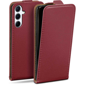 moex moex Flip Case Samsung Galaxy A56 5G Klapphülle Leder Optik – Bordeaux