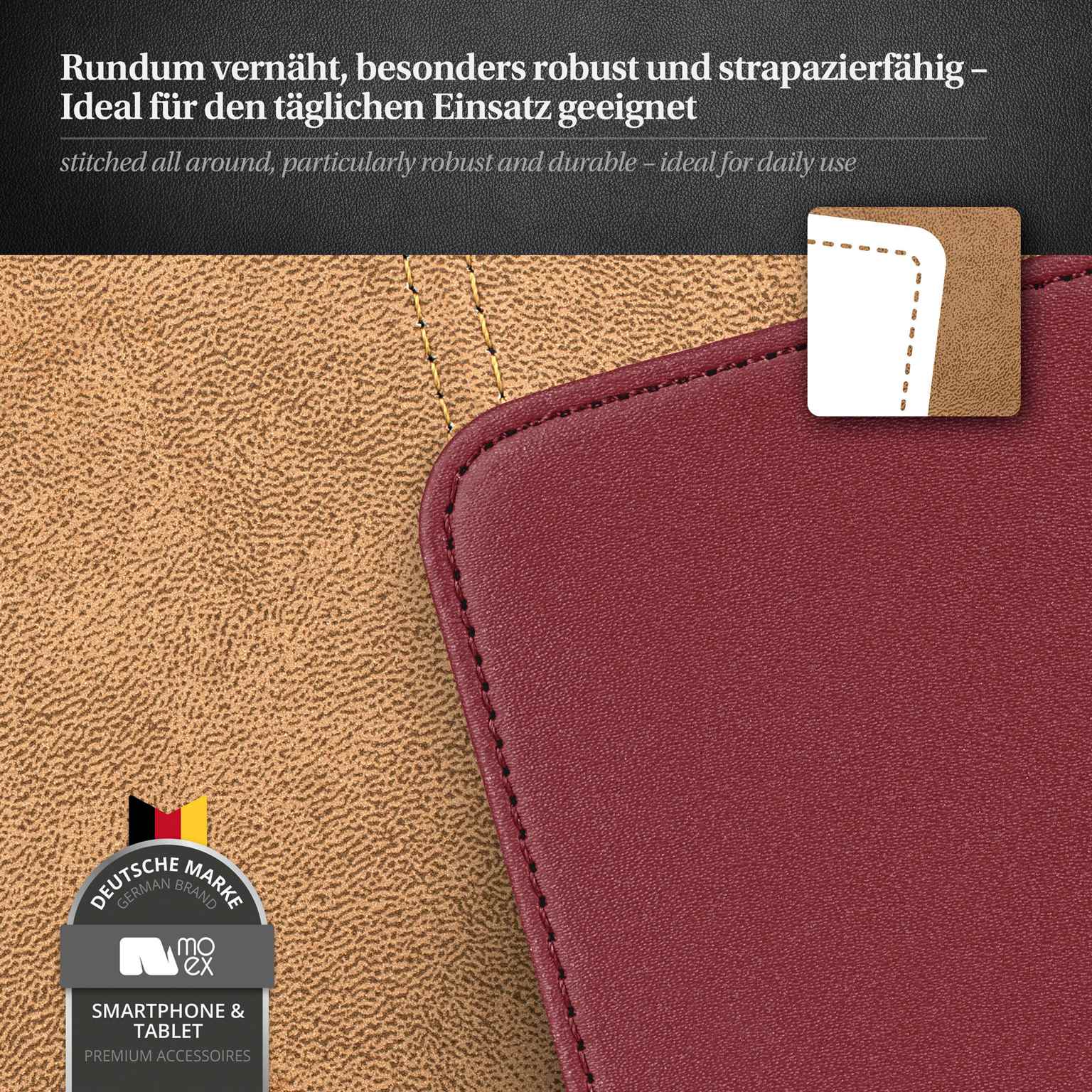 moex Flip Case Samsung Galaxy A56 5G Klapphülle Leder Optik – Weiteres Produktbild 4