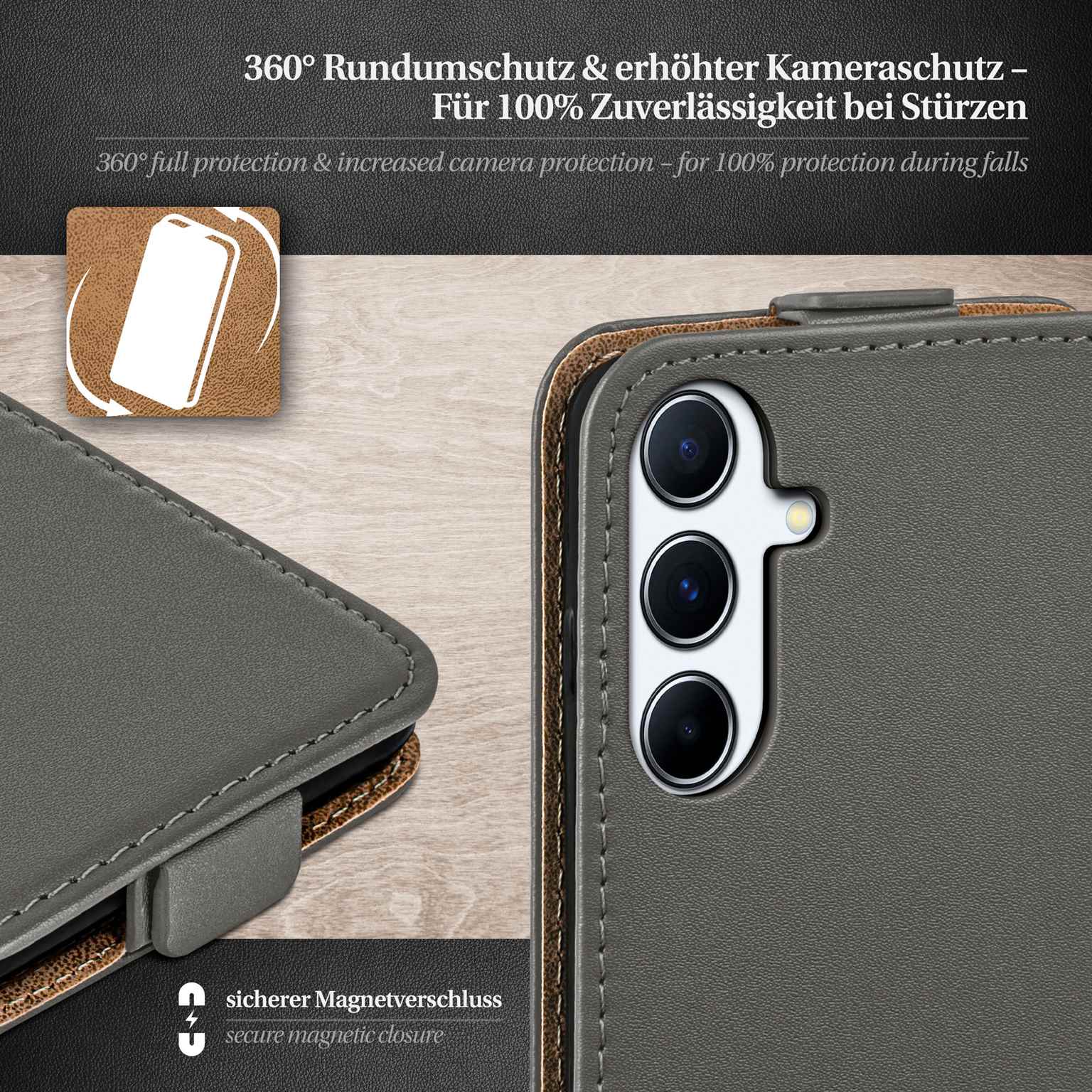 moex Flip Case Samsung Galaxy A56 5G Klapphülle Leder Optik – Weiteres Produktbild 3 moex Flip Case Samsung Galaxy A56 5G Klapphülle Leder Optik – Weiteres Produktbild 3