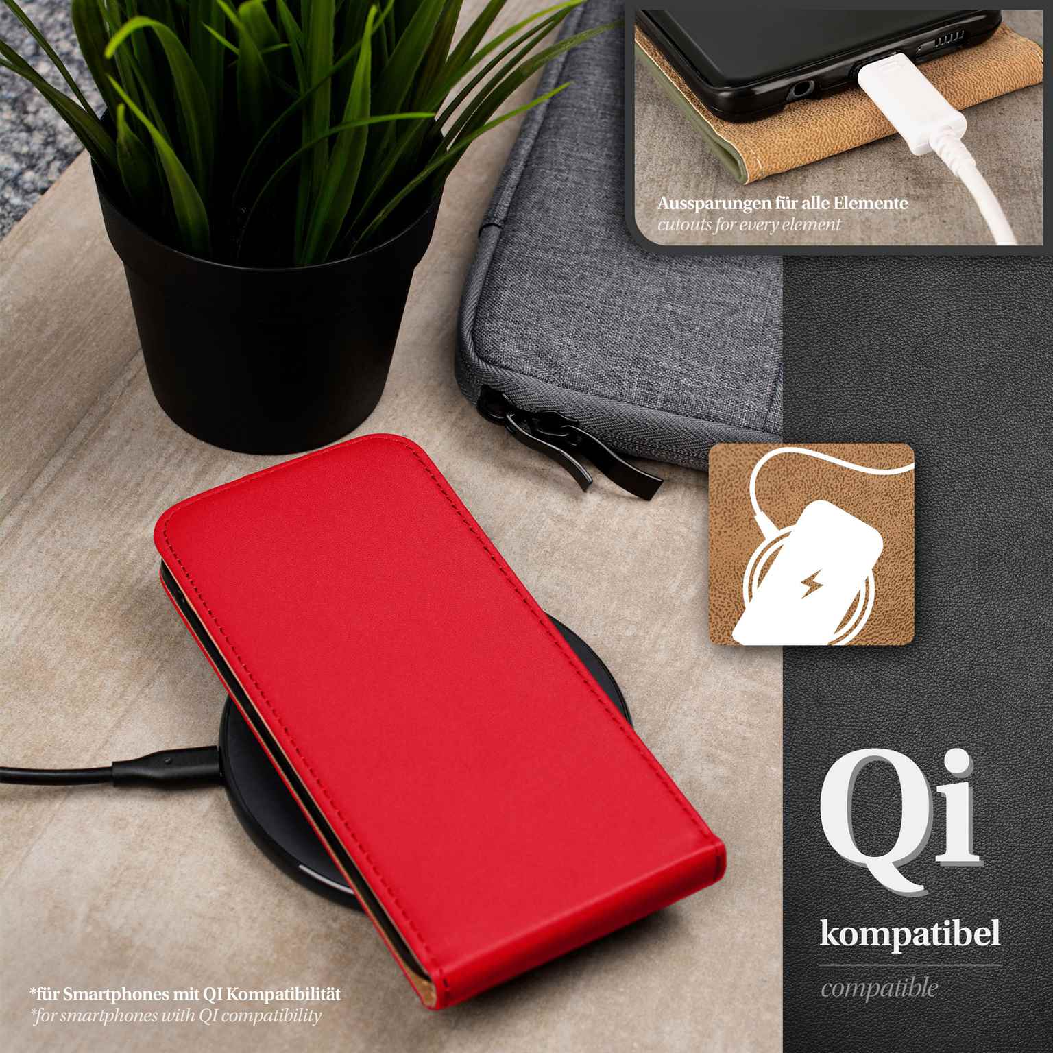moex Flip Case Samsung Galaxy A56 5G Klapphülle Leder Optik – Weiteres Produktbild 5