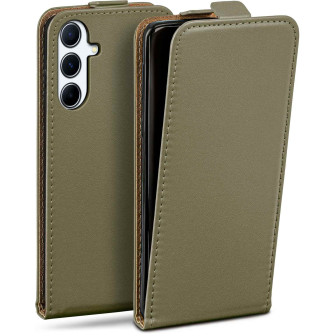 moex Flip Case Samsung Galaxy A56 5G Klapphülle Leder Optik – Olivgrün moex Flip Case Samsung Galaxy A56 5G Klapphülle Leder Optik – Olivgrün