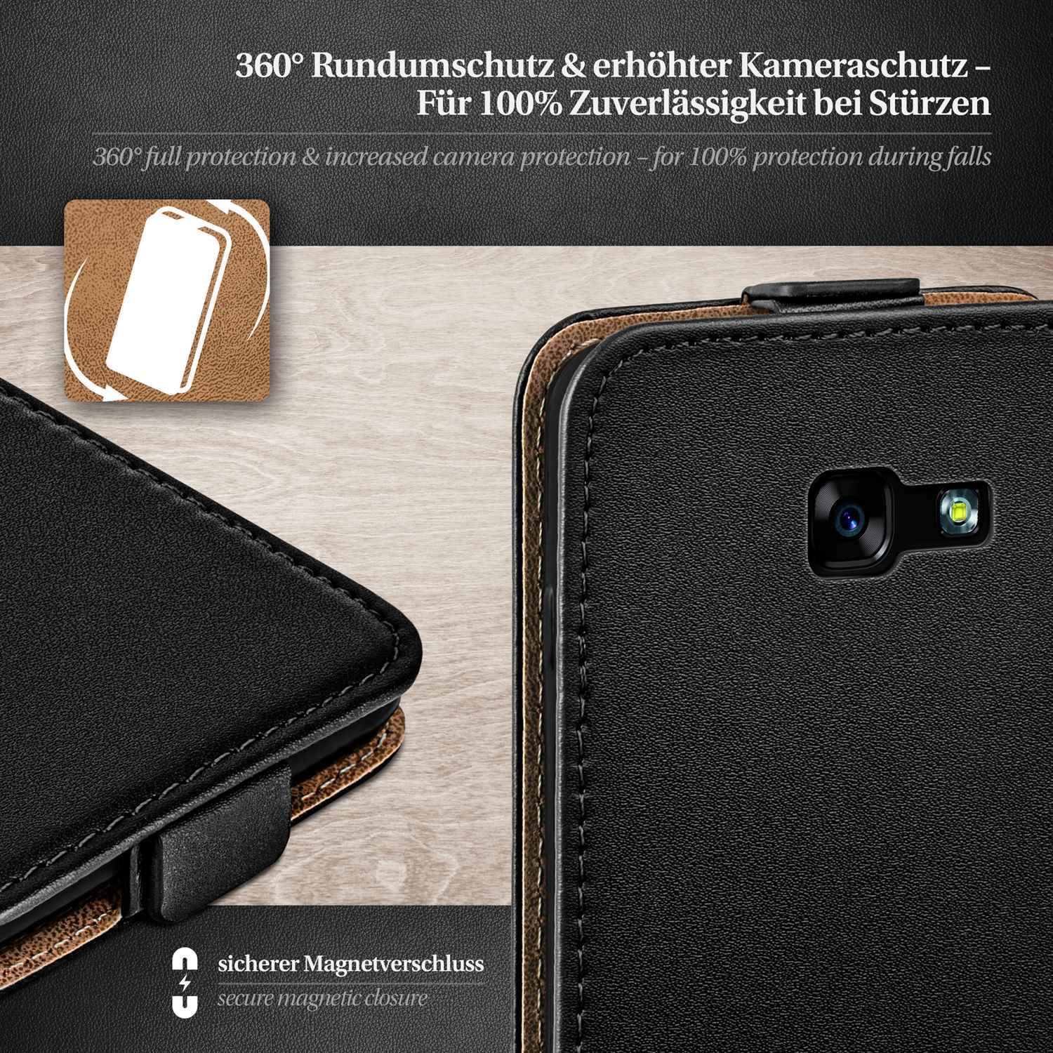 moex Flip Case Samsung Galaxy A7 (2017) Klapphülle Leder Optik – Weiteres Produktbild 2