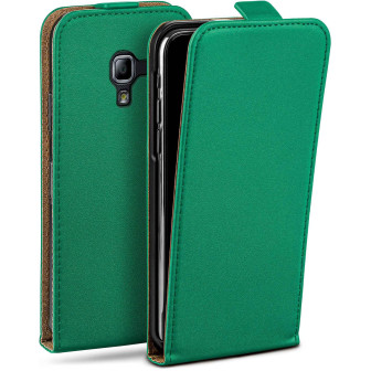 moex moex Flip Case Samsung Galaxy Ace 2 Klapphülle Leder Optik – Emerald-Green