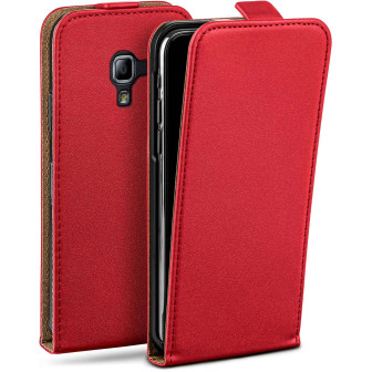 moex moex Flip Case Samsung Galaxy Ace 2 Klapphülle Leder Optik – Blazing-Red