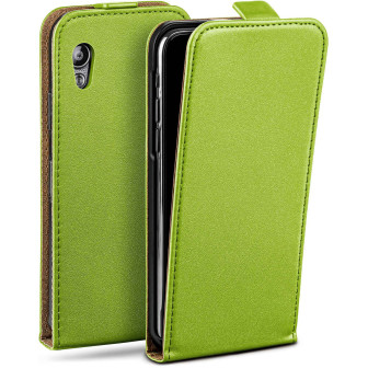 moex moex Flip Case Samsung Galaxy Ace Klapphülle Leder Optik – Lime-Green