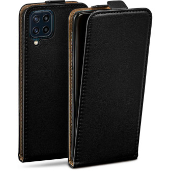 moex Flip Case Samsung Galaxy M32 Klapphülle Leder Optik – Deep-Black