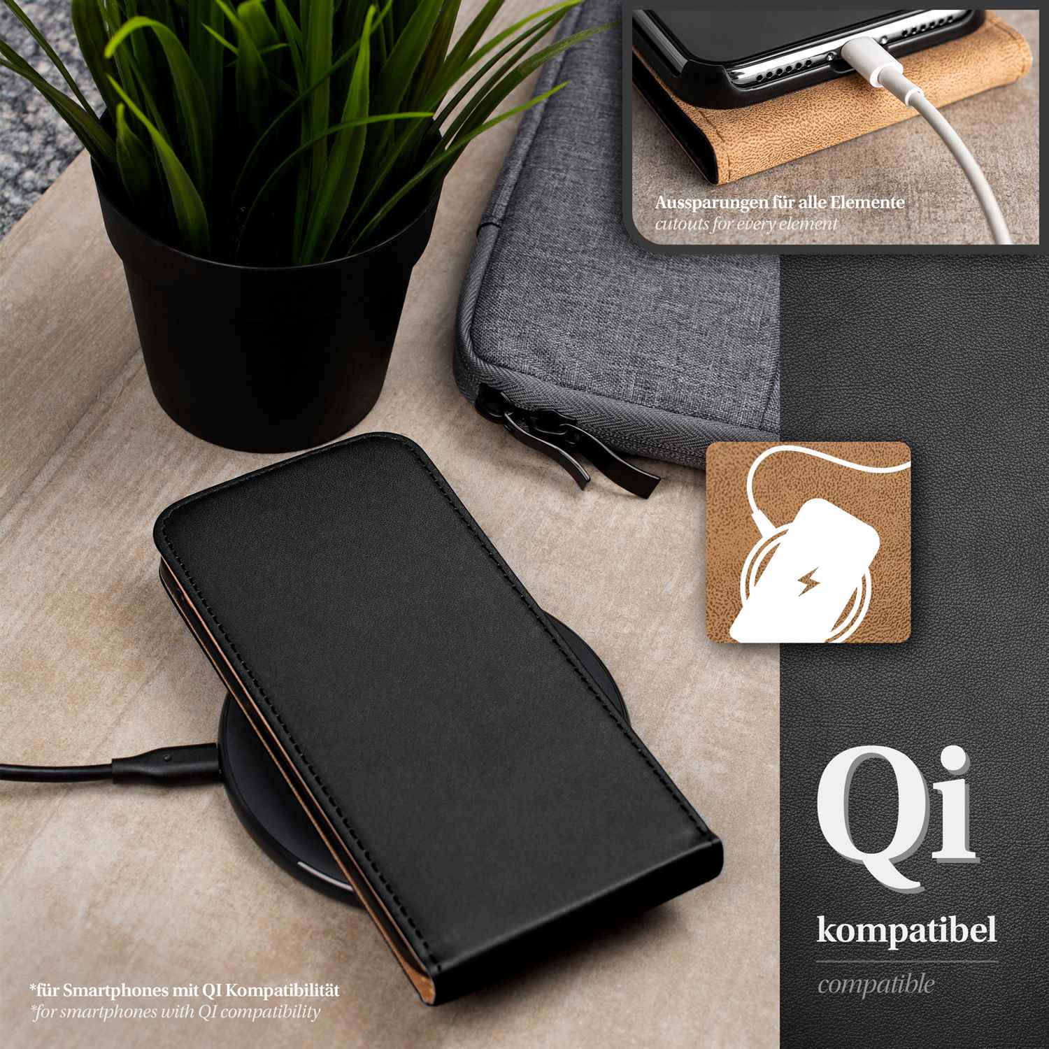 moex Flip Case Samsung Galaxy Note 2 Klapphülle Leder Optik – Weiteres Produktbild 6