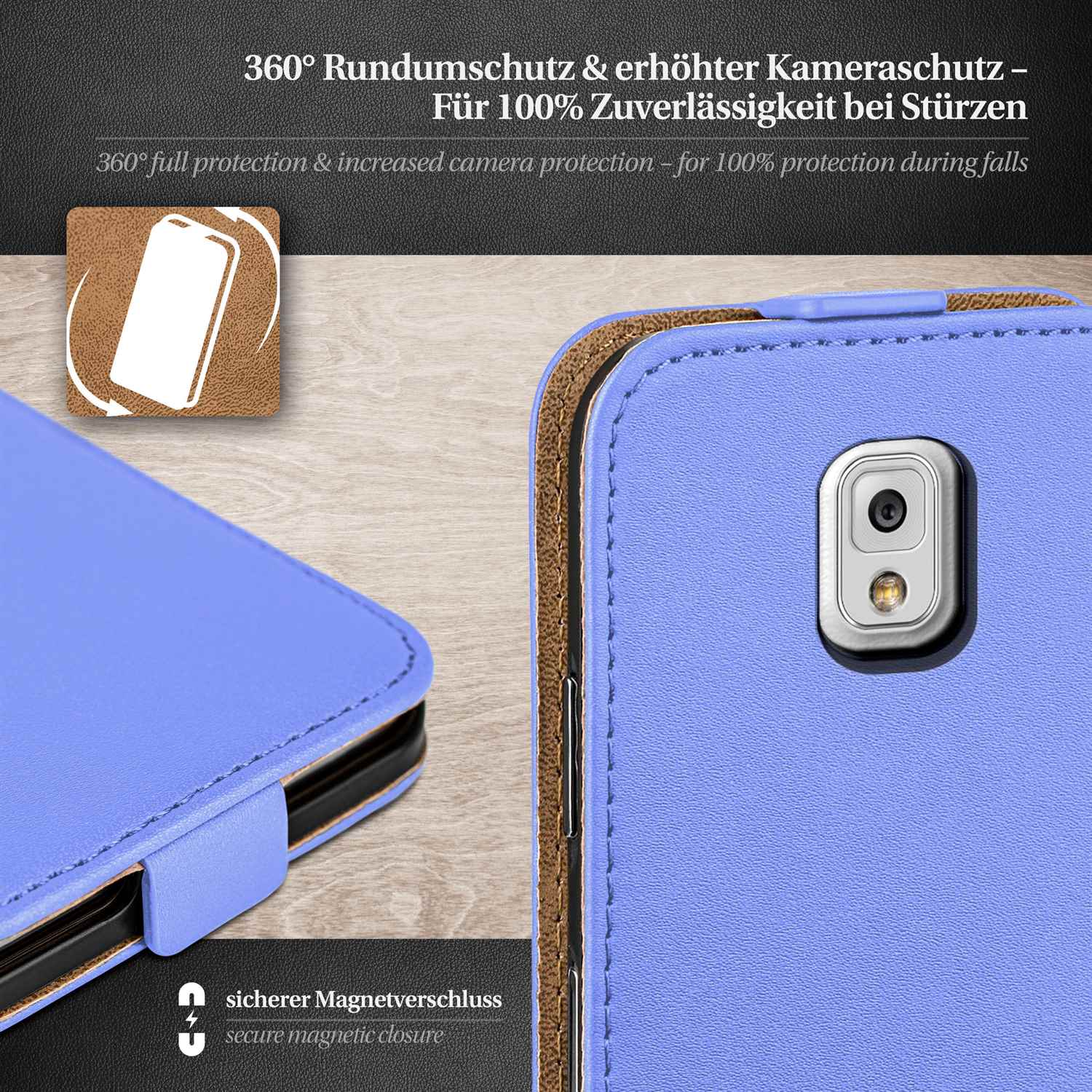 moex Flip Case Samsung Galaxy Note 3 Klapphülle Leder Optik – Weiteres Produktbild 3 moex Flip Case Samsung Galaxy Note 3 Klapphülle Leder Optik – Weiteres Produktbild 3