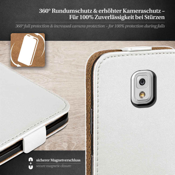 moex Flip Case Samsung Galaxy Note 3 Klapphülle Leder Optik – Weiteres Produktbild 3