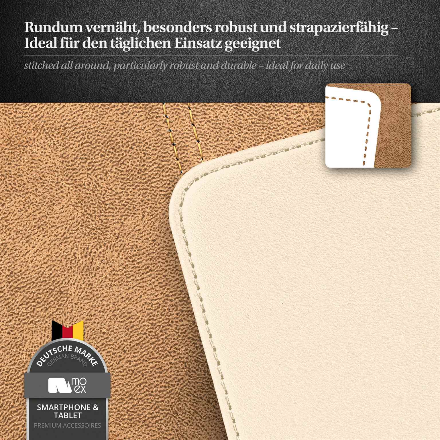 moex Flip Case Samsung Galaxy S Duos 2 Klapphülle Leder Optik – Weiteres Produktbild 4