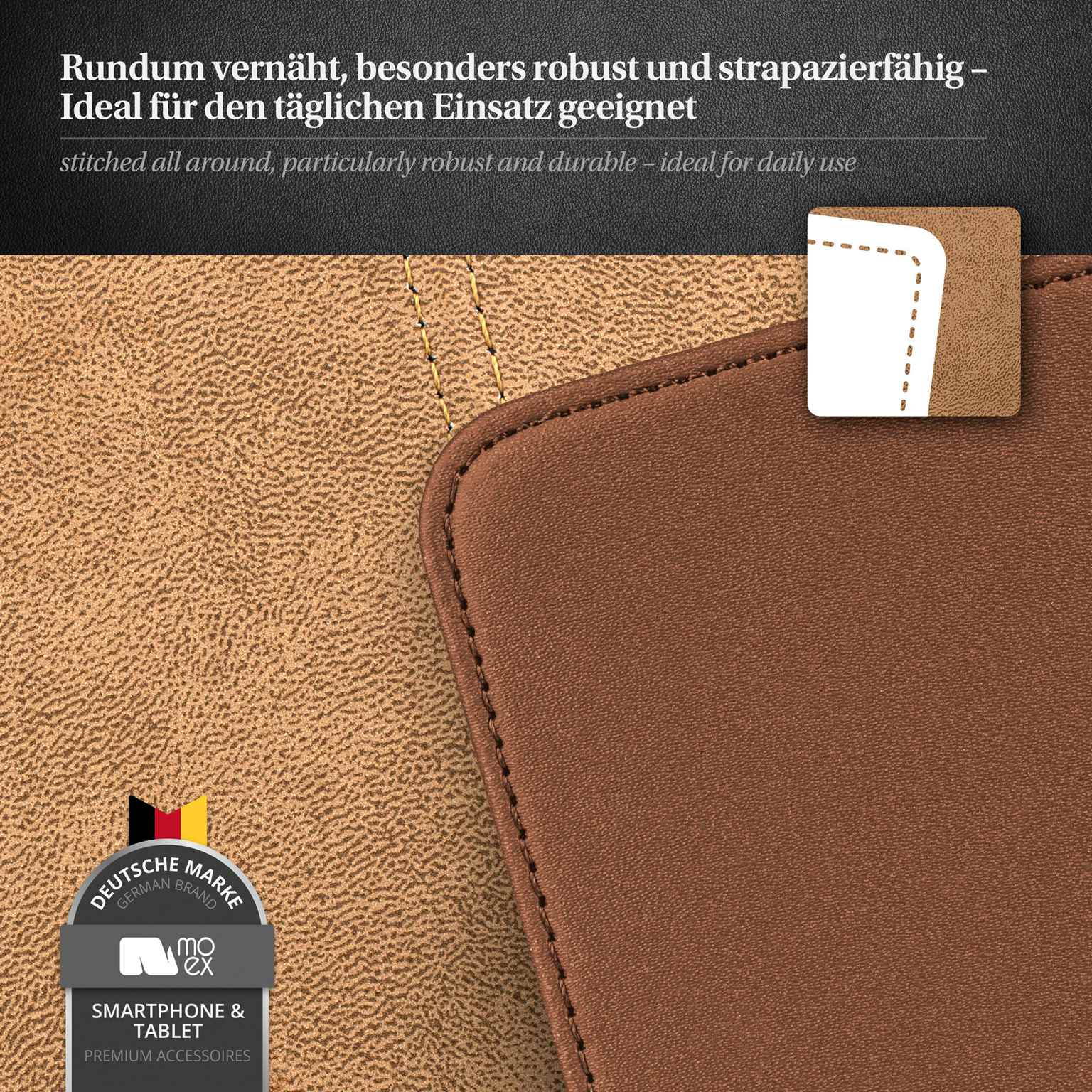 moex Flip Case Samsung Galaxy S Duos 2 Klapphülle Leder Optik – Weiteres Produktbild 4
