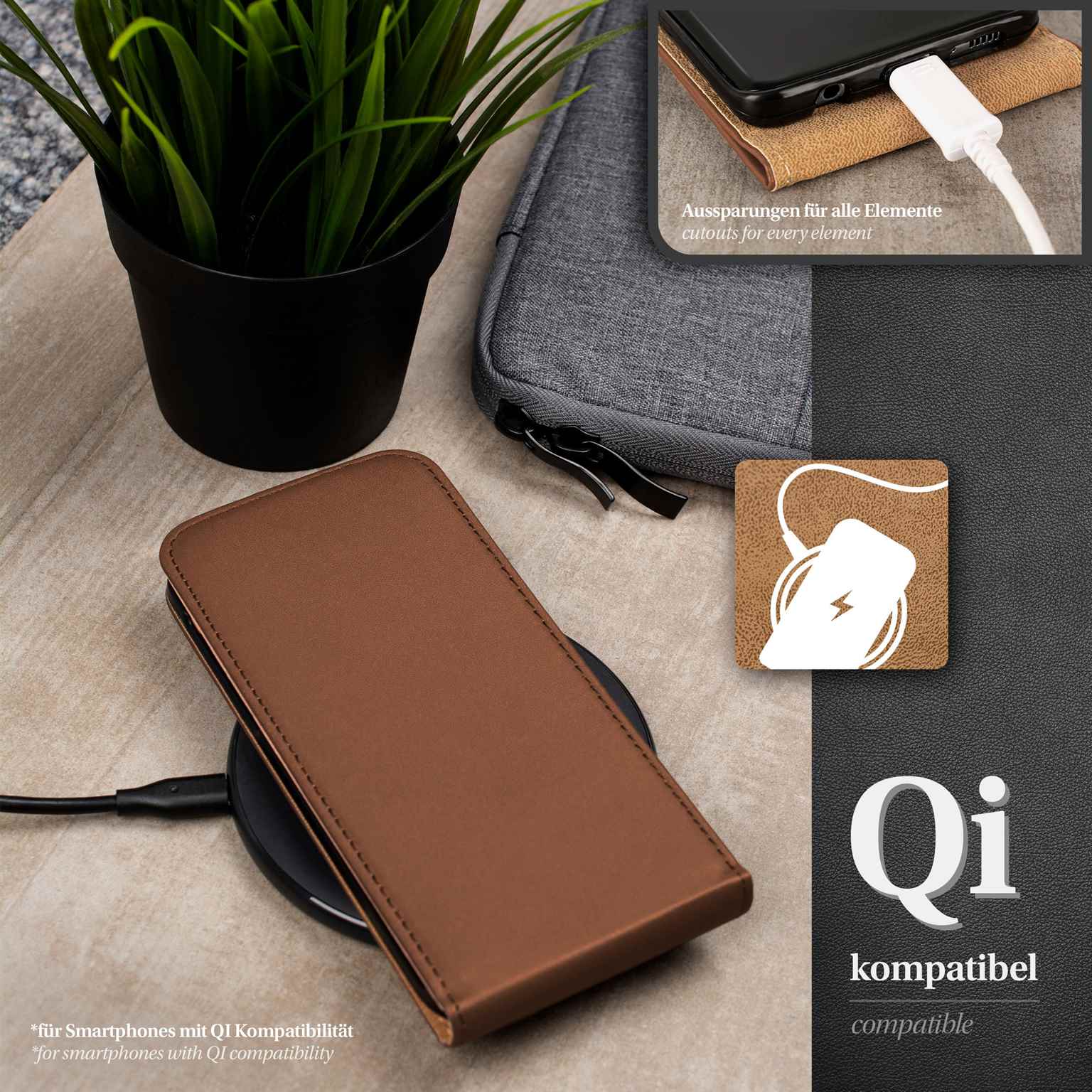 moex Flip Case Samsung Galaxy S Duos 2 Klapphülle Leder Optik – Weiteres Produktbild 5
