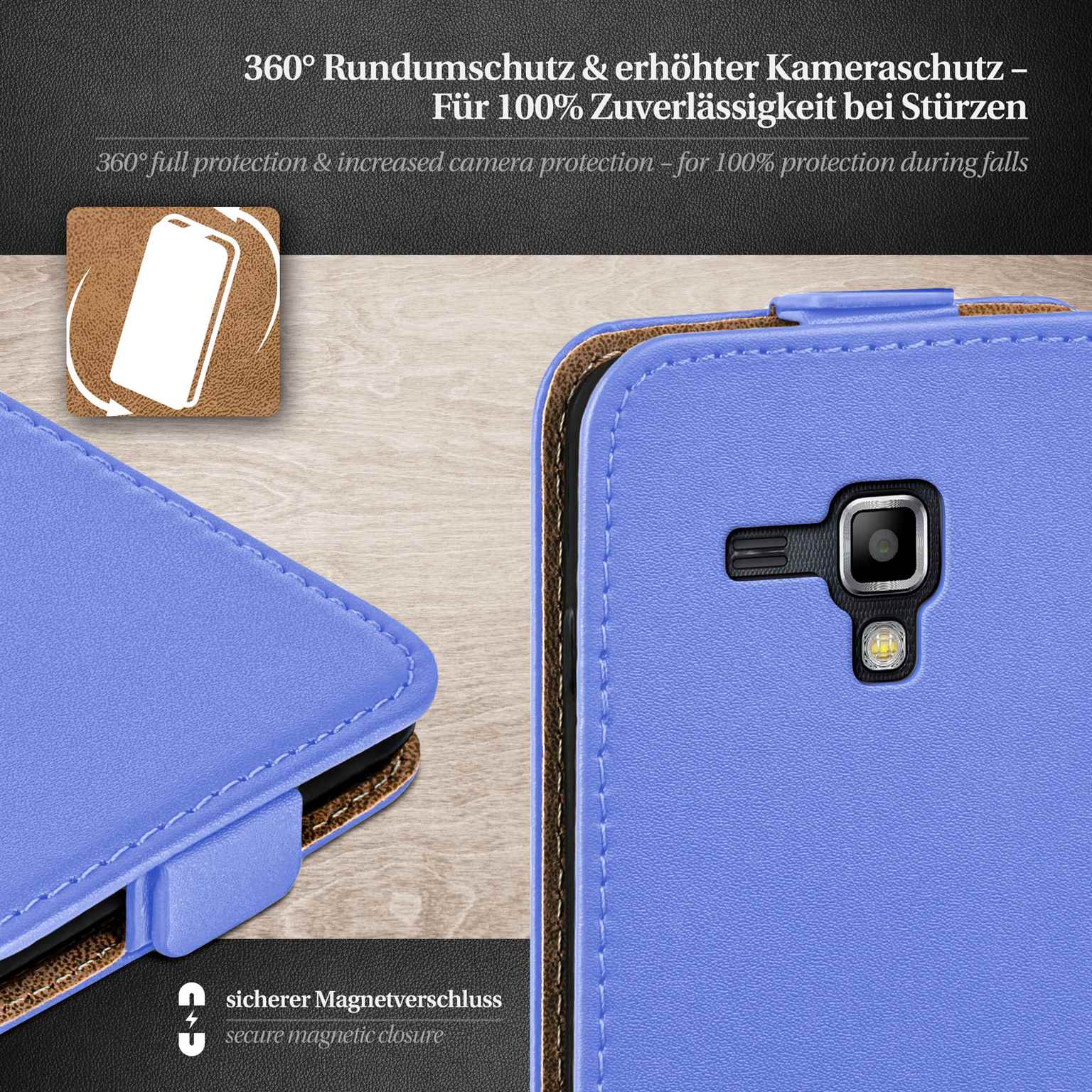 moex Flip Case Samsung Galaxy S Duos 2 Klapphülle Leder Optik – Weiteres Produktbild 3 moex Flip Case Samsung Galaxy S Duos 2 Klapphülle Leder Optik – Weiteres Produktbild 3