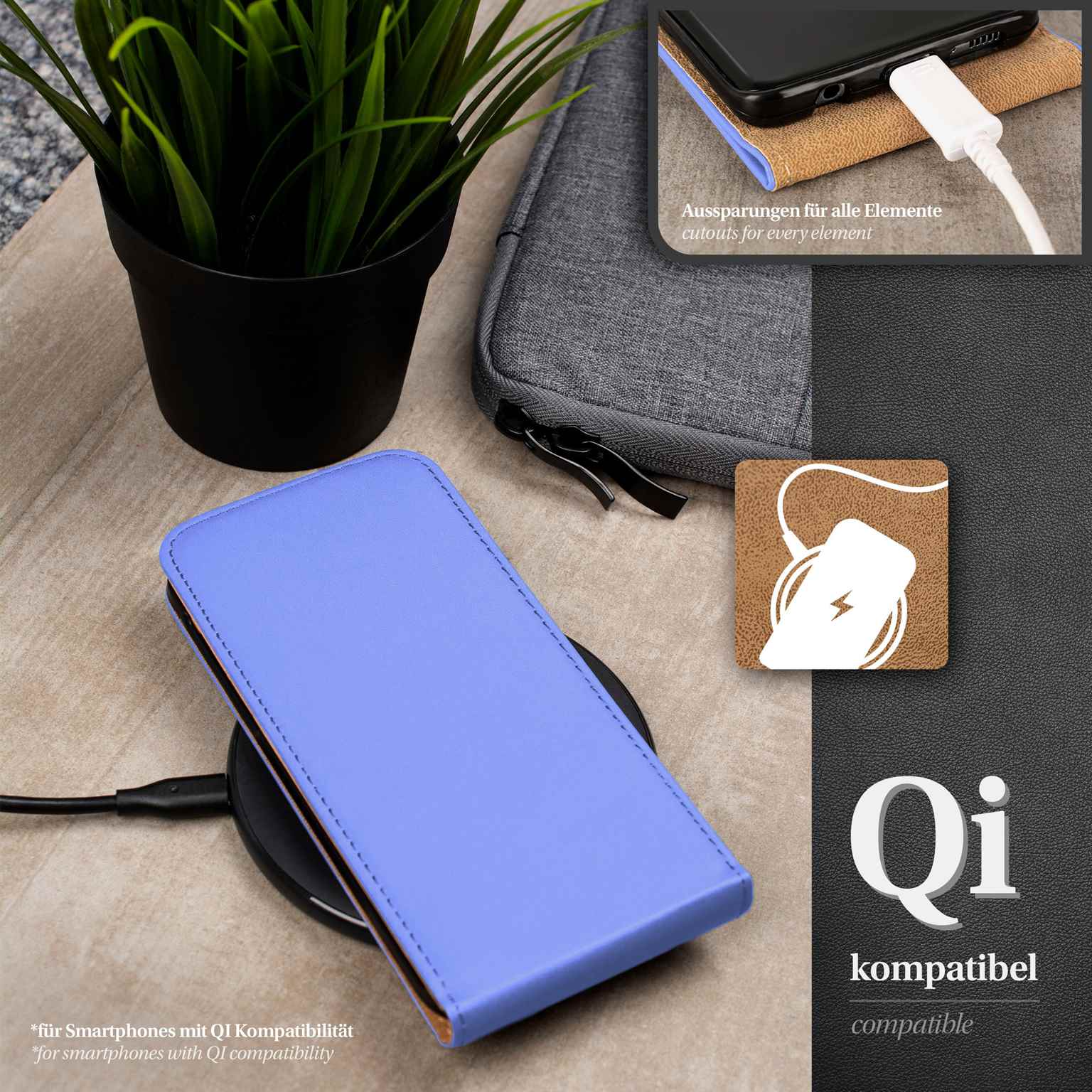 moex Flip Case Samsung Galaxy S Duos 2 Klapphülle Leder Optik – Weiteres Produktbild 5