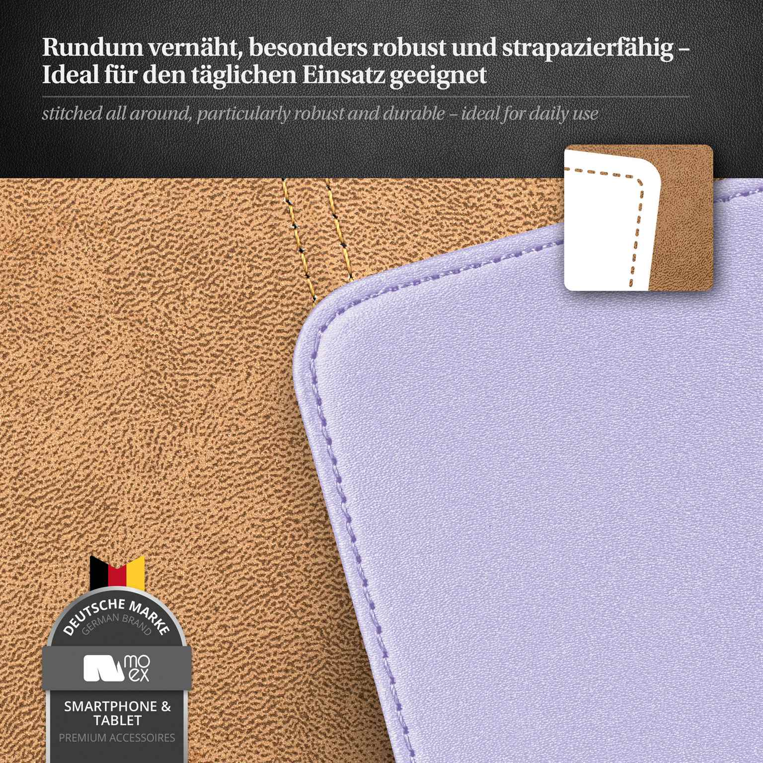 moex Flip Case Samsung Galaxy S Duos 2 Klapphülle Leder Optik – Weiteres Produktbild 5