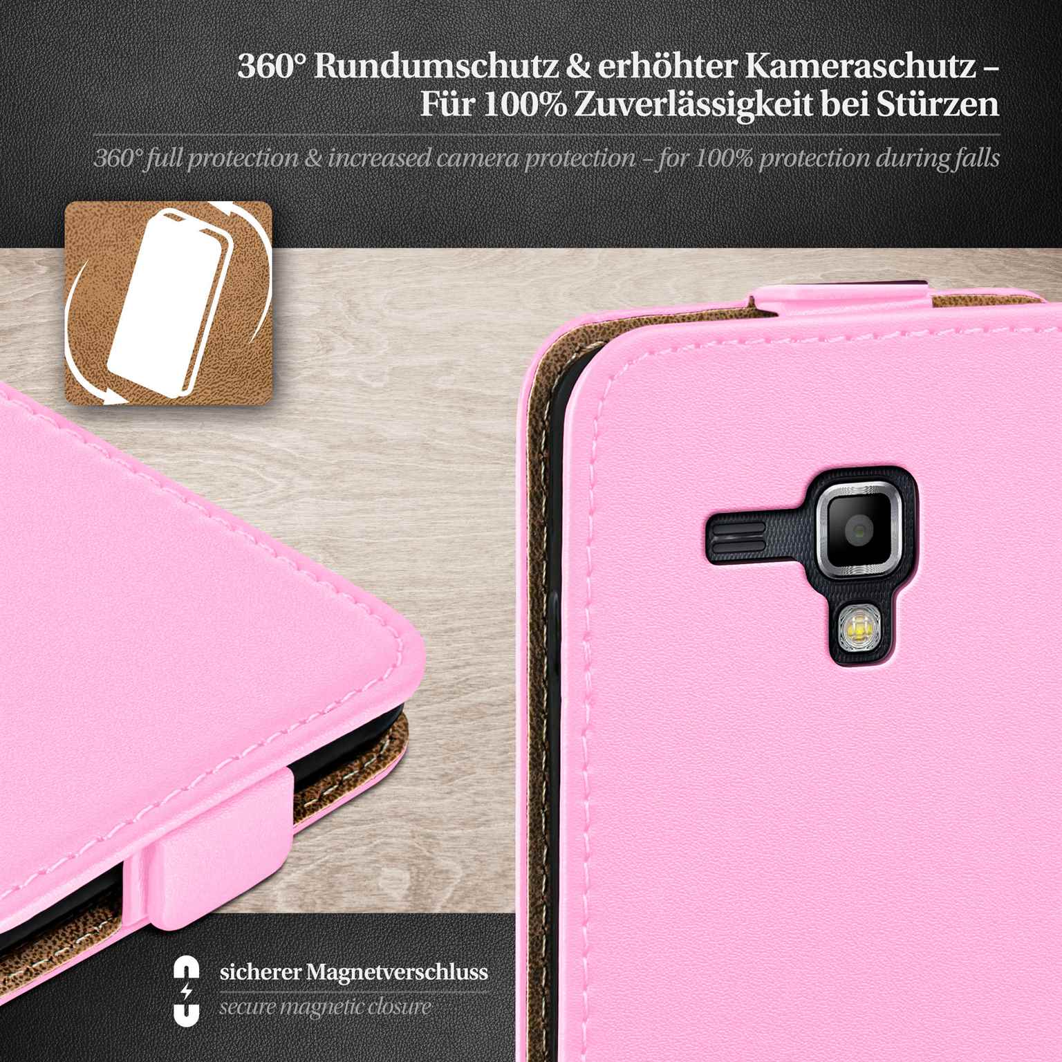 moex Flip Case Samsung Galaxy S Duos 2 Klapphülle Leder Optik – Weiteres Produktbild 3 moex Flip Case Samsung Galaxy S Duos 2 Klapphülle Leder Optik – Weiteres Produktbild 3