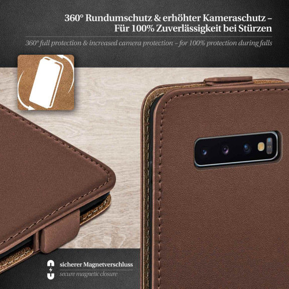 moex Flip Case Samsung Galaxy S10 Plus Klapphülle Leder Optik – Weiteres Produktbild 3