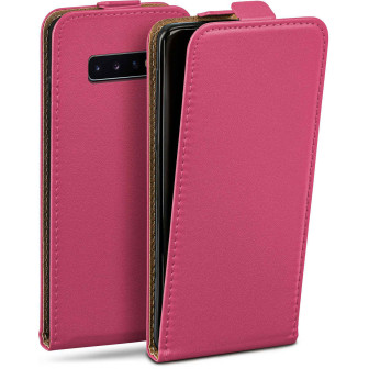 moex moex Flip Case Samsung Galaxy S10 Plus Klapphülle Leder Optik – Berry-Fuchsia