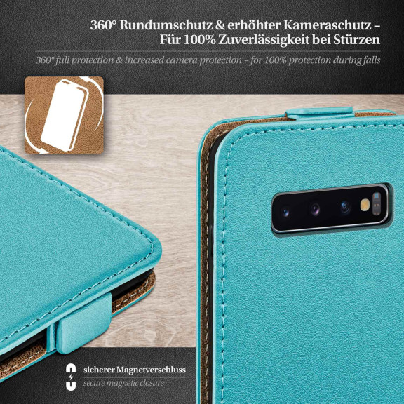 moex Flip Case Samsung Galaxy S10 Plus Klapphülle Leder Optik – Weiteres Produktbild 3