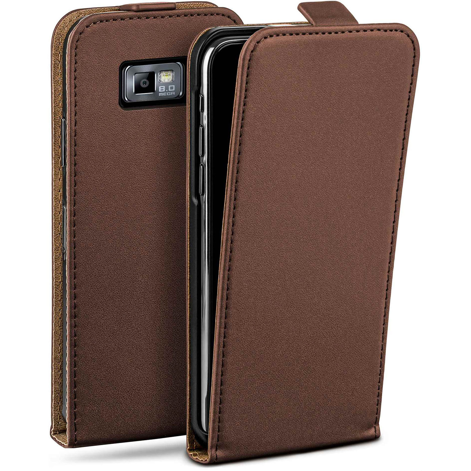 moex Flip Case Samsung Galaxy S2 Klapphülle Leder Optik Hauptbild