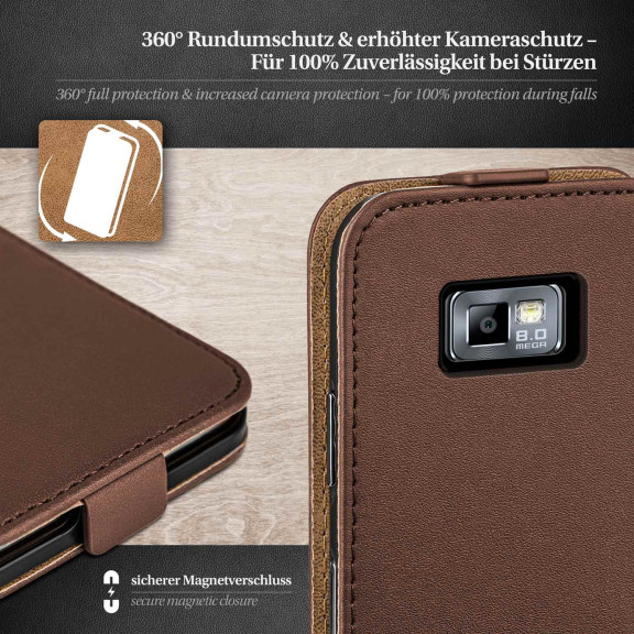 moex Flip Case Samsung Galaxy S2 Klapphülle Leder Optik – Weiteres Produktbild 3