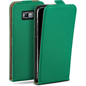 moex moex Flip Case Samsung Galaxy S2 Klapphülle Leder Optik – Emerald-Green