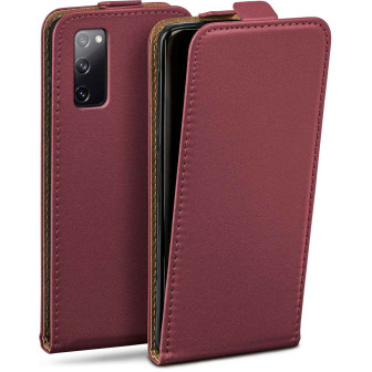 moex moex Flip Case Samsung Galaxy S20 FE Klapphülle Leder Optik – Maroon-Red